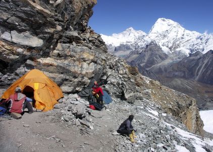High Camp, vzadu Makalu a Chamlang