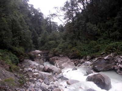 Most přes Myagdi Khola je již bytelnější než v době prvovýstupů našich horolezců