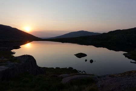 U jezera Llyn Cwmffynnon jsem tábořil