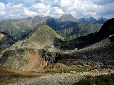 Pohled zpět na Hochgolling z Rotmandlspitze (2453 m)