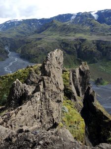 Na vrchole Valahnúkur (458 m).