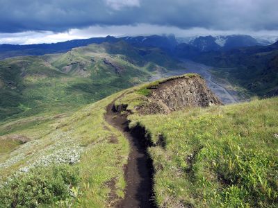 Z Valahnúkuru (458 m) je nádherný výhled na Thórsmörk.