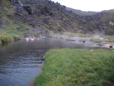Teplé prameny v Landmannalaugar