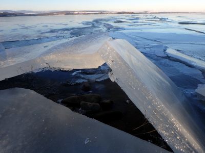 Ledové domečky na Balatonu byly trochu větší.