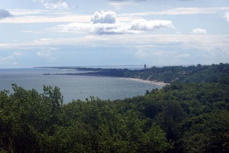 Pohled z Rozewie na Wladyslawowo a začátek Helské kosy.