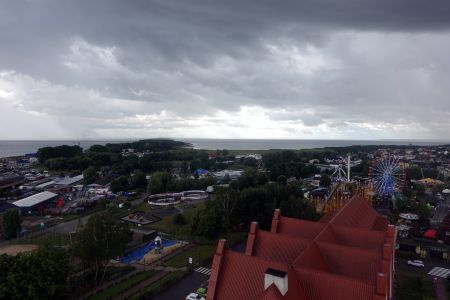V rozhledně jsem se schoval před průtrží mračen.