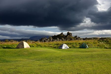 Kemp u jezera Mývatn
