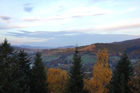 Ranní výhled z rozhledny