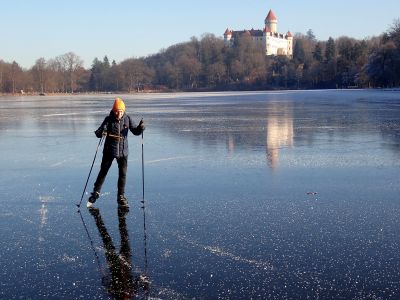 Nádherné bruslení pod Konopištěm