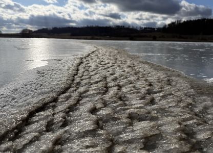 Labuť – detail praskliny