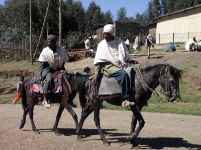 Amharové jedou na trh do Debarku