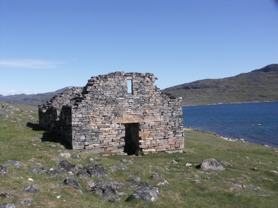 Ruina kostela vikingské osady Hvalsoy