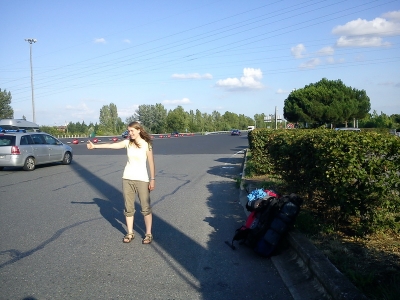 Stopujeme na mytne brane za Toulouse