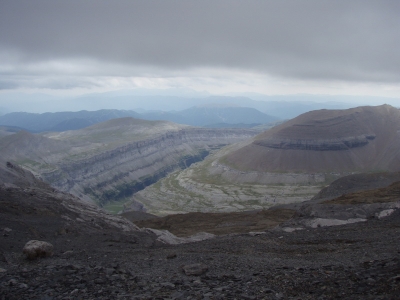 Kanon Ordesa - pohled pri sestupu z Monte Perdida