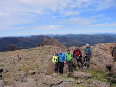 Na vrcholu nejvyšší hory Tasmánie Mt. Ossa (1617 m)