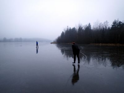 Michal bruslí na vodě