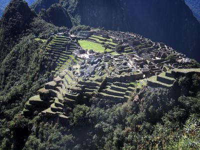 Letecký pohled na Machu Picchu